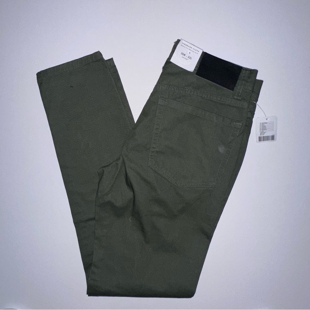 Urban Outfitters Standard Cloth Skinny Pants NEW Army Green 30x32